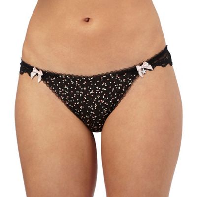 Floozie by Frost French Black star and spot printed lace Brazilian briefs